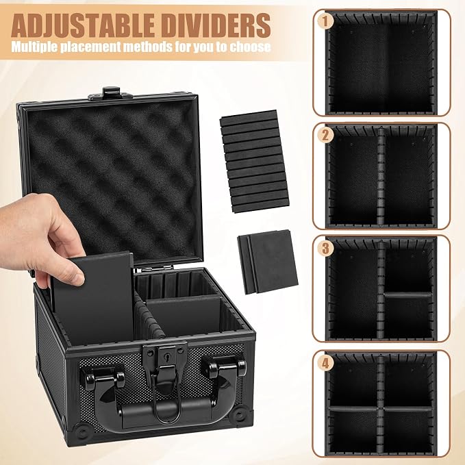 Toploader Storage Box for 3" x 4" 35pt Rigid Card, Magnetic Card Case | Portable Top Loader Card Case with 3 Removable Dividers, Holds 150+ Toploaders, Magnetic Holders for Sports Trading Cards - Image 3
