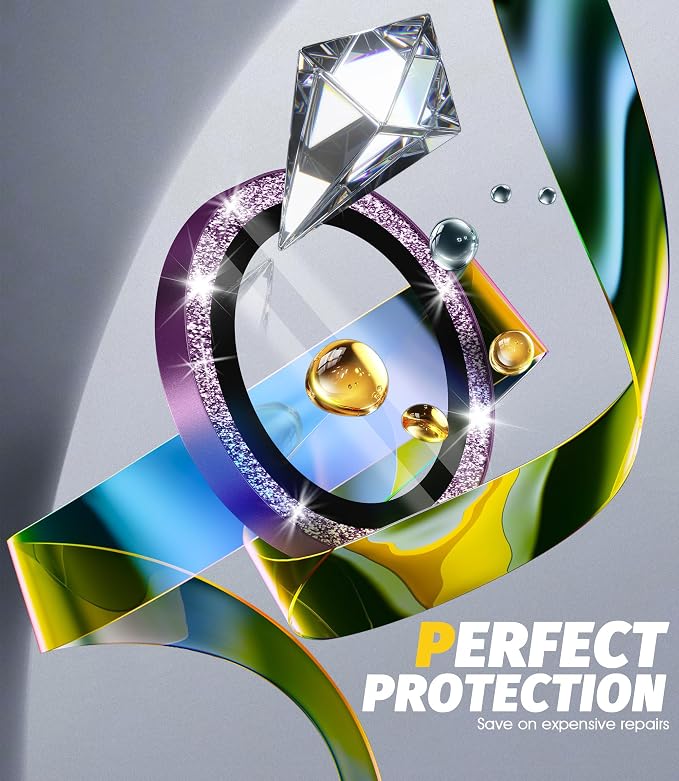 Orzero (3 Sets) Camera Lens Protector Compatible for iPhone 17 6.3”/16 6.1”/16 Plus 6.7“, Protector de Cámera Bling One-Step Installation Individual Metal Ring Case Friendly - Pink - Image 7