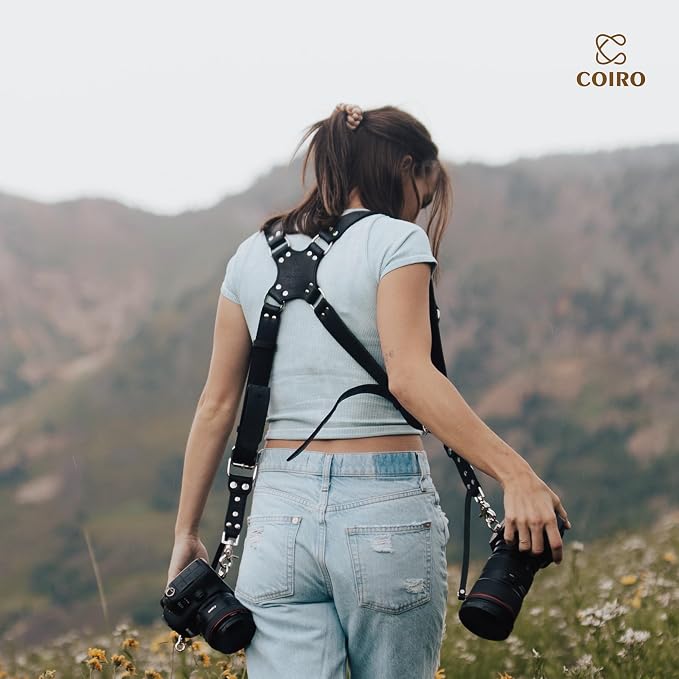 Dual Camera Harness Leather Camera Strap DSLR/SLR, All-Day Comfort - Image 8