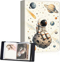 Small Photo Album 5x7, 60 Pockets Holds 120 Photos, Slip-in Pocket Photo Storage Book with Black Elastic Band for Family Wedding Baby Travel Pictures, Cute Astronaut Asteroid Space by Unknown