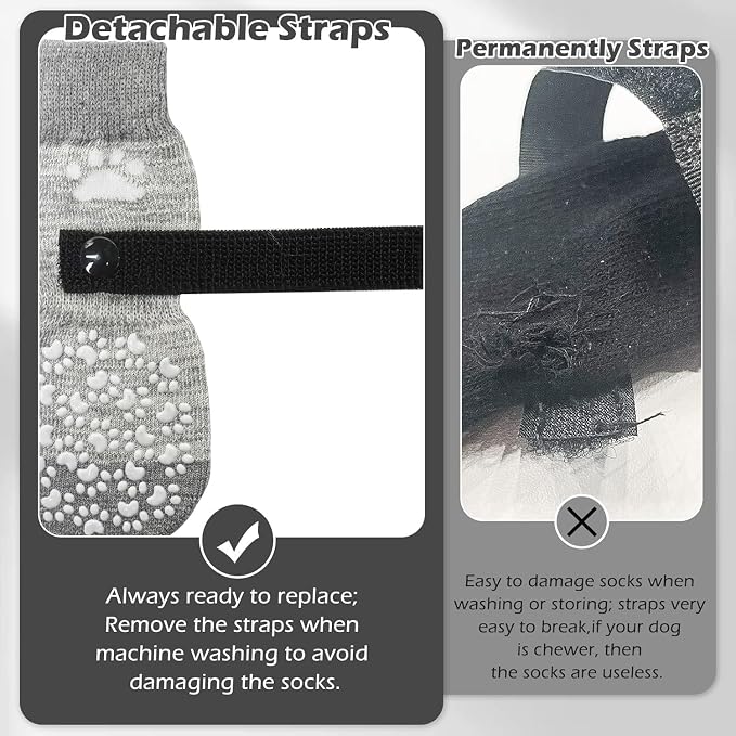 EXPAWLORER Anti Slip Dog Socks to Prevent Licking Paws, Dog Shoes for Hot Pavement, Dog Booties for Small Medium Large Senior Dogs, Traction Control Boots & Paw Protectors for Hardwood Floors - Image 4