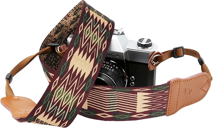 Padwa Lifestyle Vintage Camera Strap - 2" Wide Woven Embroidered Floral Pattern Shoulder Neck Camera Straps for Photographers，Great Gift for Men & Women Photographers - Image 8