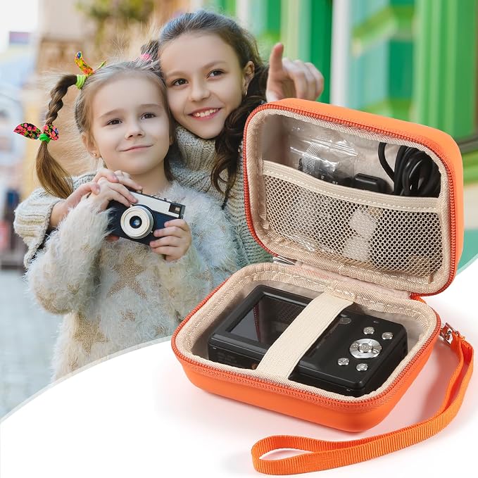 Digital Camera Case for AbergBest 21 Mega Pixels 2.7" LCD Rechargeable HD/Kodak Pixpro/Canon PowerShot ELPH 180/190/Sony DSCW800/DSCW830 Cameras, Travel Carrying Protective Case for Camera- Orange - Image 2