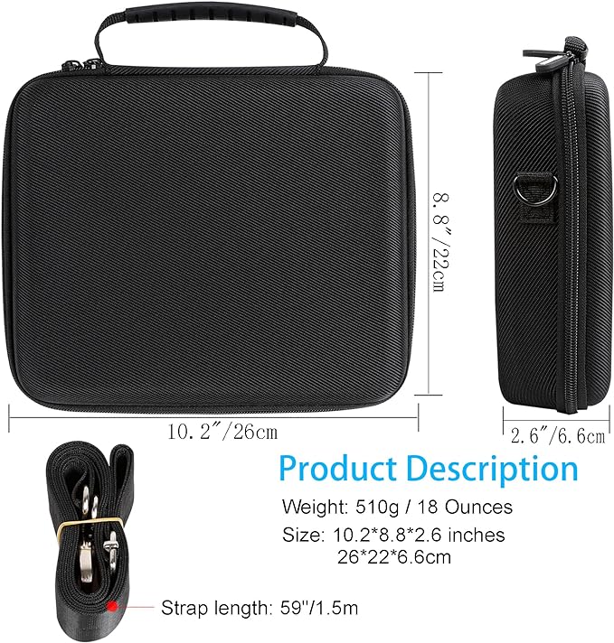 Hard Case for GoPro Hero 13/12/11/10/9/8/7/Mission 1 Pro Action Camera | Accessories Carrying Storage Shoulder Bag With Strap for DJI Osmo Action 6/5 Pro/4/3 Insta360 Ace Pro 2/Go Pro - Image 4