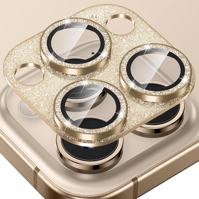 Tensea for iPhone 16 Pro Max/16 Pro/14 Pro Max/14 Pro Camera Lens Protector | Metal Bling Aluminum Alloy Tempered Glass Cover Camera Screen Protector Accessories, Case Friendly by Tensea