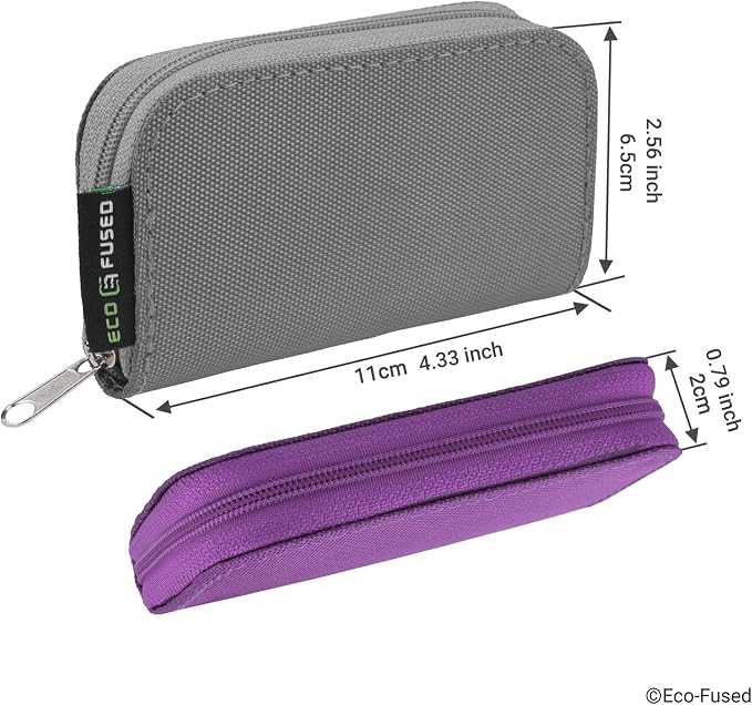 Eco-Fused Memory Card Case - Fits up to 22x SD, SDHC, Micro SD, Mini SD and 4X CF - Holder with 22 Slots (Purple & Grey / 22 Slots - 2 Pack) - Image 6