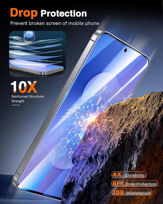 LK 2 Pack for Samsung Galaxy S25 FE Screen Protector [Auto-Dust Removal] | Fingerprint Unlock, 0 Bubble, 9H Tempered Glass Laptop Screen Protector S25 FE, Scratch-Resistant, HD Clear, Easy Install - Image 3