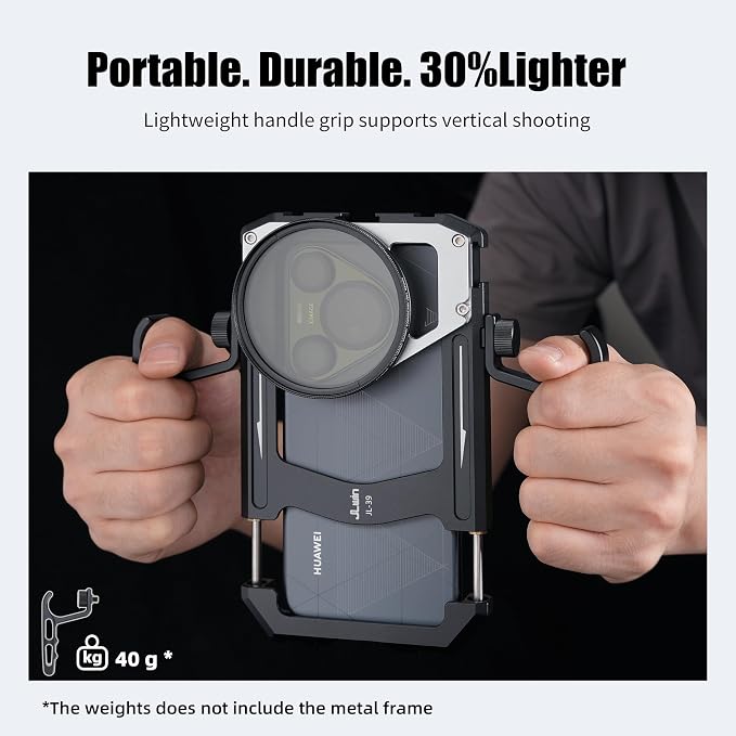 Fotga Universal Smartphone Cage Photo Video Stabilizer W/Handles + 67mm Variable ND Filter for iPhone 17 16 15 14 Pro Max Samsung Cell Phone Vlog Live Stream Video Recording, Cold Shoe Tripod Mount - Image 3