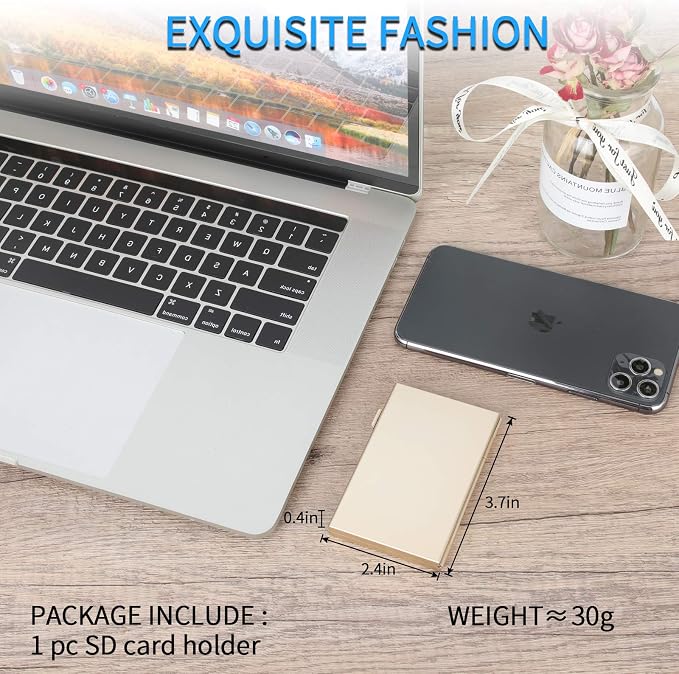 SD Card Holder, SD Card Case,LAVILI CF Memory Card Holder Case Aluminum | Alloy Hard Shell, Double-Layer Capacity for 6SD Cards and 12 TF Cards - Image 6