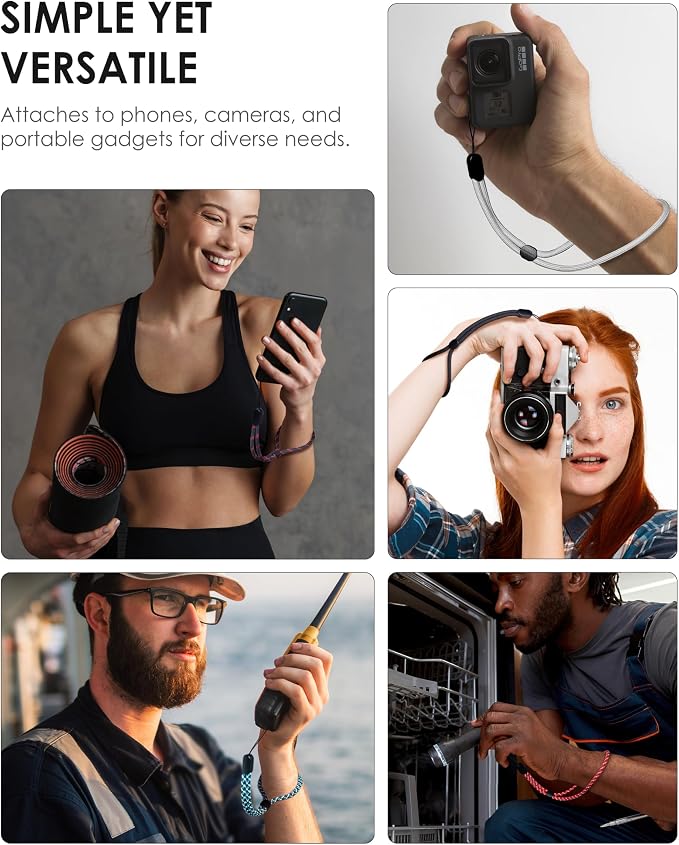 Avorast 6 Pack Cell Phone Camera Wrist Straps, Wrist Lanyards | Adjustable Nylon Hand Wrist Strap Lanyards for Flashlights, USB Drives, GoPro and Keys, Mixed Vibrant - Image 2