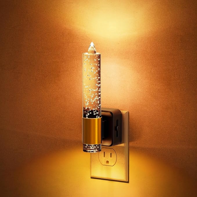 JandCase Night Light, Flameless Candle Night Lights Plug into Wall, 1 Pack | Dusk to Dawn Sensor Aesthetic Automatic Nightlight, Dimmable Amber LED Nightlights, Decorative nite light for Adults Bathroom by JandCase