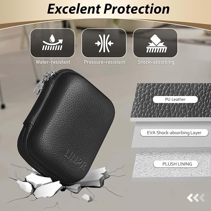 Digital Camera Case for KODAK PIXPRO FZ55/FZ45, Case Only, Black | Fits CAMKORY DC403 and Canon PowerShot ELPH 360 HS Compact Digital Cameras, Small Hard Shell Camera Pouch with Mesh Pocket - Image 5