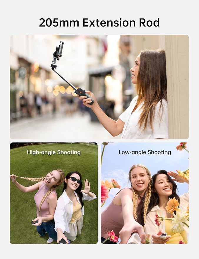 Hohem iSteady V3 Ultra iPhone Gimbal Black, AI Tracker RGB Touch Remote, Extension Rod Tripod Video Stabilizer - Image 7
