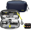 tomtoc Electronic Organizer Accessory Tech Pouch for MacBook Charger, Cables, Power Bank, Hard Drive, Cords, Water-resistant Storage Bag with Removable Card Slots for USB Adapter, Memory Card, Blue by tomtoc