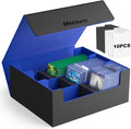 Mlikero Card Deck Case for Trading Cards 1800+, Trading Card Storage Box Fits Toploader and Magnetic Card Holder, Leather Magnetic Closure Deck Box Fit for MTG, TCG (Blue) by Mlikero