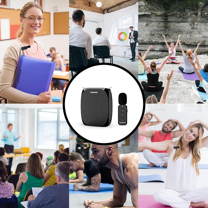 ZOWEETEK Wireless Voice Amplifier with Handheld & Lavalier Mics for Teacher | Portable Megaphone, Bluetooth Speaker, Rechargeable, for Classroom, Meeting, Group Outings, Party, Karaoke - Image 9