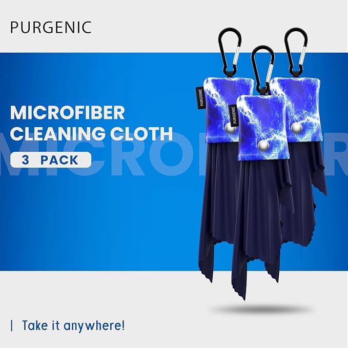 Microfiber Cloth & Glasses Wipes (3 Pack) Lens & Glasses Cleaning Cloth - Eyeglass Cleaner - Camera Lenses & Gadget Delicate Screens - Blue - Image 2