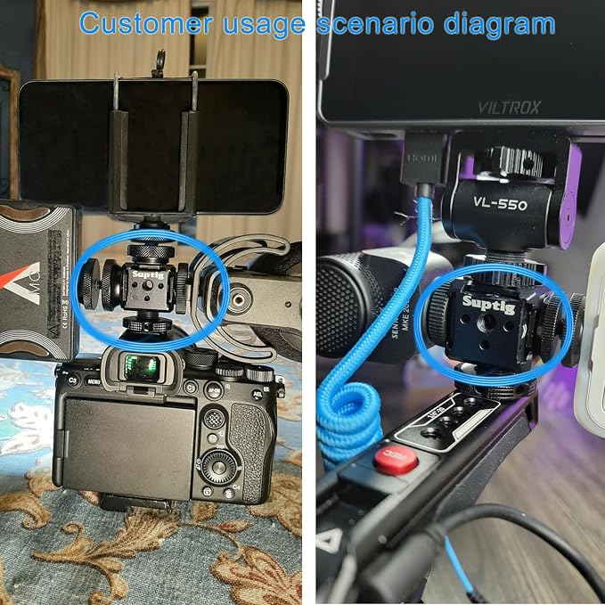 Suptig 3 Port Cold Shoe Mount with 1/4"-20 Thread for Camera Cage Flash LED Monitor Microphone etc. - Image 7