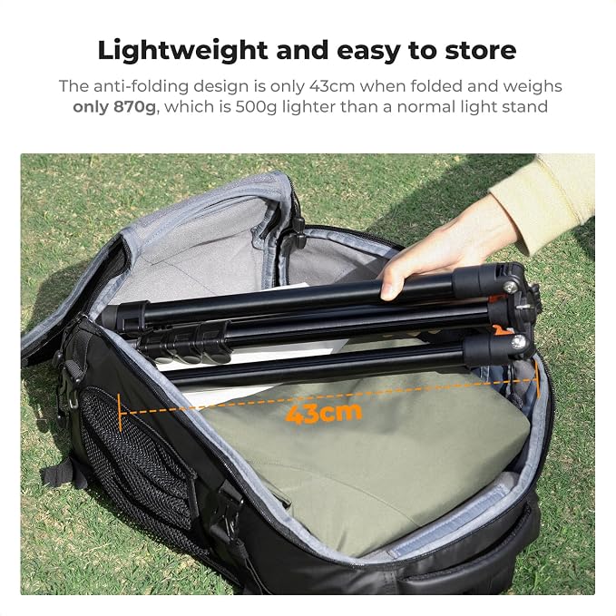 K&F CONCEPT Extendable Photography Stand, 6.5ft Aluminum Tripod, 2-Pack | Reversible Portable Studio Lighting Tripod for Strobe Light/Webcams/Cameras with Bag(1-Pack), TL06 - Image 3