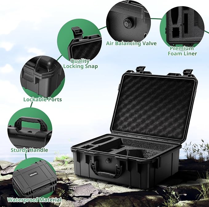 UBeesize Starlink Mini Travel Case, Waterproof Hard Carrying Case | Waterproof Hard Shell, Precision-Cut Foam, Accessory Storage, Portable Carry Handle, For Starlink Mini Travel - Image 3