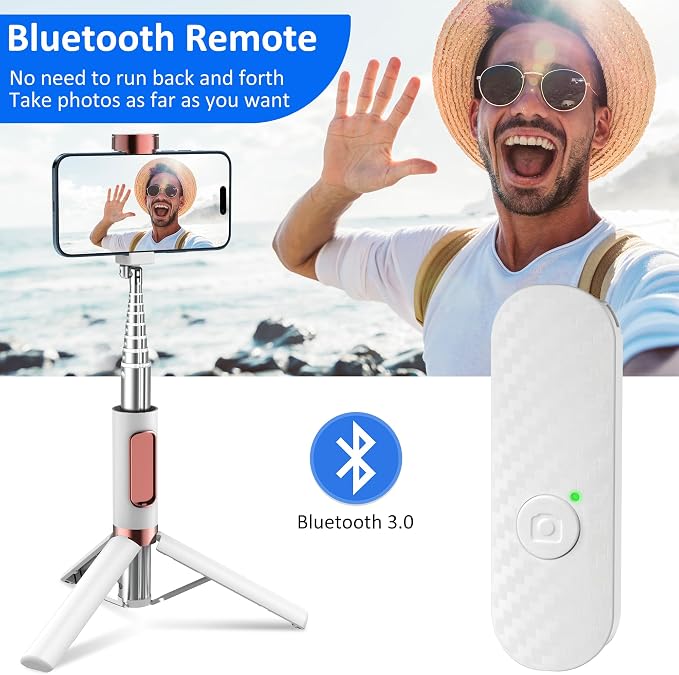 CellphoneTripod with Remote, Aluminum Alloy Selfie Stick Tripod, Best Foldable Mini Extendable Tripod Stand 270° Rotation Compatible with iPhone/Android Travel Essentials - Image 4