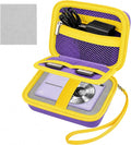 Comecase Digital Camera Case for Kodak FZ55/FZ45, Purple&Yellow Zipper | Hard EVA Shell, Padded Divider and 2 SD Card Slots Organize a Compact Camera, Charger and Cable for Travel. Case Only. by COMECASE