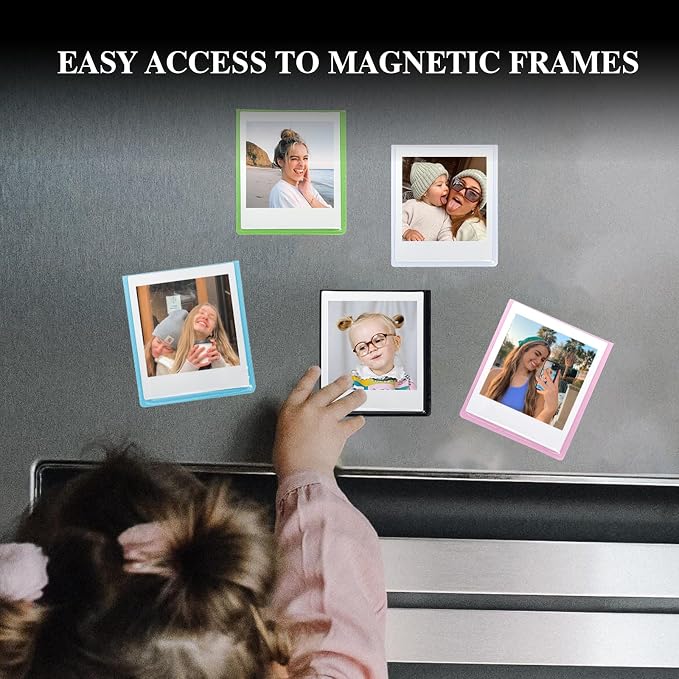Go Magnetic Picture Frame for Polaroid Go Gen2/Gen3 Instant Camera | Picture Frame for Polaroid Go Fits 2.12x2.62 Inches Films, Magnets for Refrigerator with Transparent Cover, Colorful, 20 Pack - Image 4