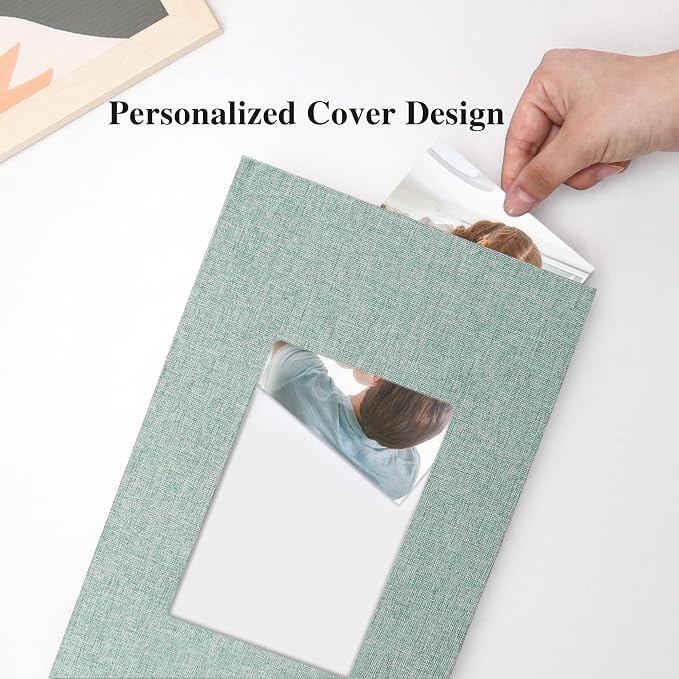 Vienrose 4x6 Photo Album,300 Pockets,Linen Cover with Window,Green | Linen Hardcover, Slip In Photo Book, Family Memory Album, Travel Keepsake - Image 3