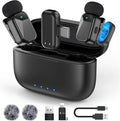 HEHOTTC Mini Wireless Lavalier Microphones for iPhone 15/16/17 & Android, 30H Battery Life with Charging Case, Lapel Microphone Wireless for Video Recording Vlogging by HEHOTTC
