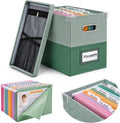 1 Set School Memory Box Organizer, School Keepsake Organizer K-12,Green | with 15 Hanging File Folders, 4 Labels, 3 Sticker, Mesh-Pocket Lid, for Letter/A4, Report Cards, Photos, Awards, File Keeper by Wenqik