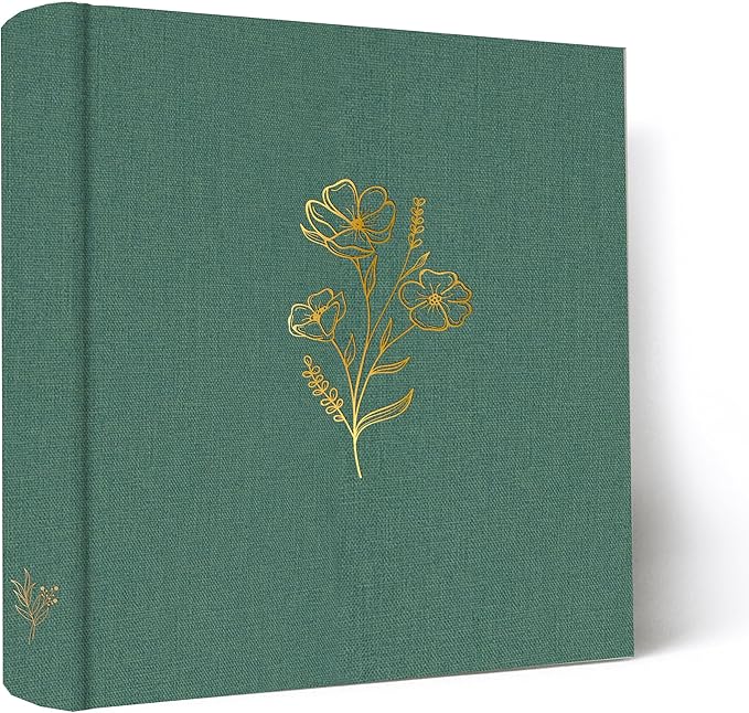 Holoary Photo Album 4x6 200 Photos, 200 Pockets 4”x6” Picture Album, Linen Fabric Cover Big Picture Book for Photos with Writing Area, 4x6 Photo Albums for Family Weddings Travel Memories(Dark Green) by Holoary