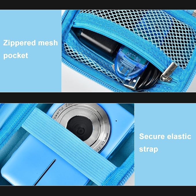 ALKOO Digital Camera Case for CAMKORY, Camera Pouch for KODAK Pixpro -Blue | for Lecran/for VAHOIALD Point and Shoot Camera, Hard Carrying Case with Mesh Pocket, Compact for Vlogging, Travel and Storage - Image 6