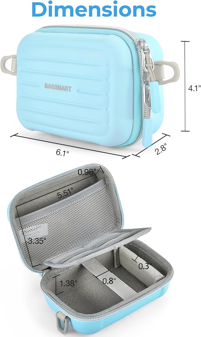 BAGSMART Digital Camera Case, Small Camera Bag with 2 Carrying Ways, Blue | Lightweight Camera Sling Bag for Canon Powershnot ELPH 180/190/Sony DSCW800/DSCW830, Waterproof & Protective - Image 5