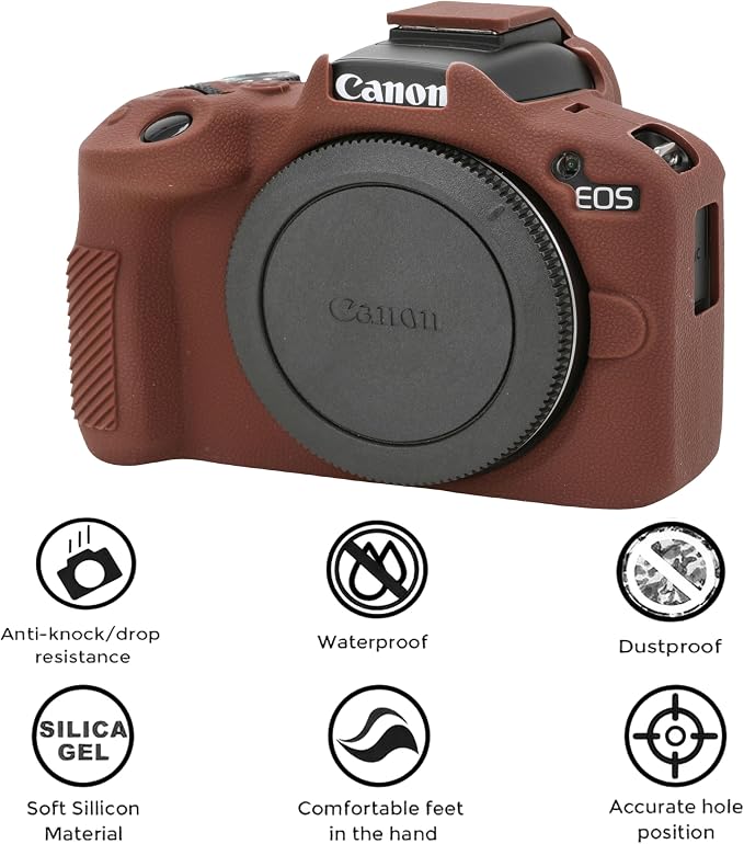 Case for R50, R50 Camera Silicone Protective Case, Lightweight, Anti-Scratch Slim Fit Soft Skin, R50 Accessories - Coffee Color - Image 3