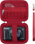 Carrying Case for Canon PowerShot SX740 HS, SX730 HS Camera, Red | SX720 HS, SX620 HS, G7 X Mark III, G7 X Mark II Digital Camera, Storage Holder Travel Bag with Mesh Pocket for Battery Pack by Supmay