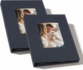 Small 4x6 Photo Album 24 Pockets Linen Cover Gray Blue 2 Pack | Linen Cover, Front Window, Portable Mini Picture Book, Travel Wedding Memories by Remowith