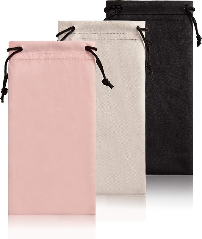 TRIUMPH VISION Glasses Case Soft Eyeglass Case Sunglass Pouch Cloth 3 Pack | Thick Microfiber Pouch Drawstring Pouch Eye Glass Bag Sunglasses Sleeve Storage, Lens Protection Cover,Cleaning Lens Screen by TRIUMPHVISION