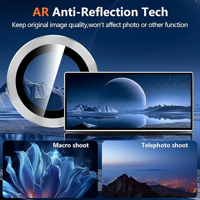 for Samsung Galaxy Z Fold 8 Ultra Camera Lens Protector, Individual Metal Ring Tempered Glass Lens Cover, [Strong Adsorption] Scratch Resistant Ultra-Thin HD Clear Lens Cover, 1 Set-Silvery - Image 3