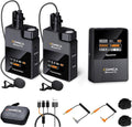 COMICA BoomX-D2 Dual Wireless Lavalier Microphone for iPhone Android Camera | Noise Cancellation, 656ft Stable Range, Safety Audio Track, Lapel Mic for YouTube, TikTok, Vlog, Interview, Video Recording by COMICA