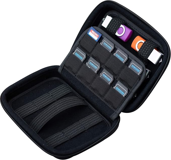 ButterFox USB Thumb Flash Pen Drive Storage Holder/Memory Card SD SDXC SDHC Card Holder Case/External Hard Drive Case/Universal Electronic Accessories Organizer (12USB+16SD) - Image 4