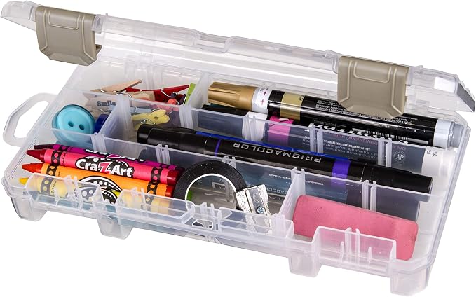 ArtBin 3003AB Solutions Small Box, Art & Craft Supply Organizer with Removable Dividers, [1] Plastic Storage Box by ArtBin