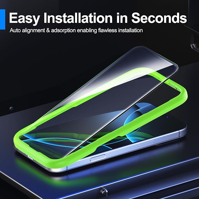 Ailun Screen Protector + Camera Lens Protector for iPhone 16 Pro, 3+3 Pack | 6.3 inch, Installation Frame, Case Friendly, Tempered Glass Film, Not for iPhone 16e/16/16 Plus/Pro Max - Image 6