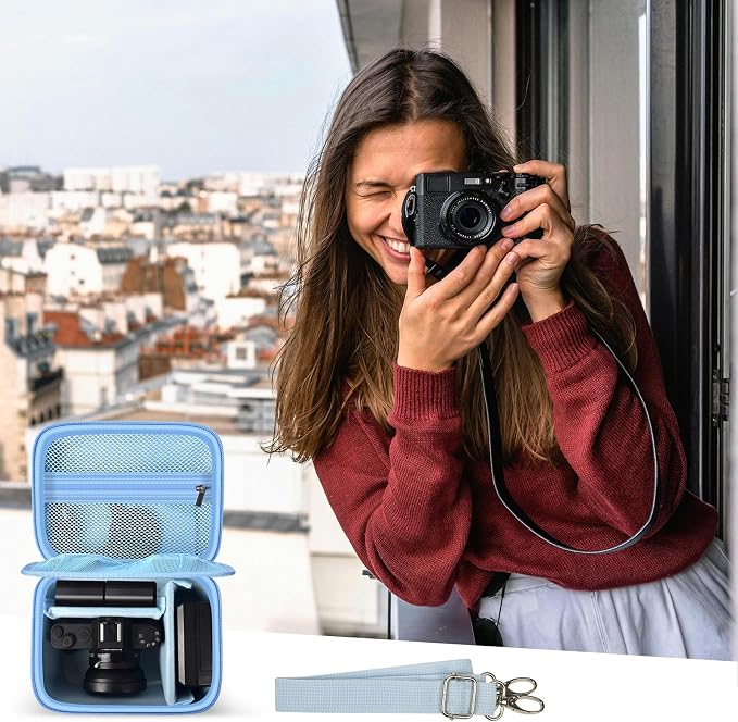 ANKHOH Vlogging Camera Case for Duluvulu/Zostuic/YIGLLO/Gavonde/Canon/Kodak | SD Card & Battery Storage, Accessory Pocket, Travel Carrying Bag, Case Only, For Creators Photography & Travel, Grey - Image 8