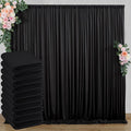 50 ft x 10 ft Wrinkle Free Black Backdrop Curtain for Parties, 10 Panels Polyester Black Photo Backdrop Drapes for Graduation Birthday Wedding Party Stage Curtains, Thick Bulk Background Curtains by Outpain