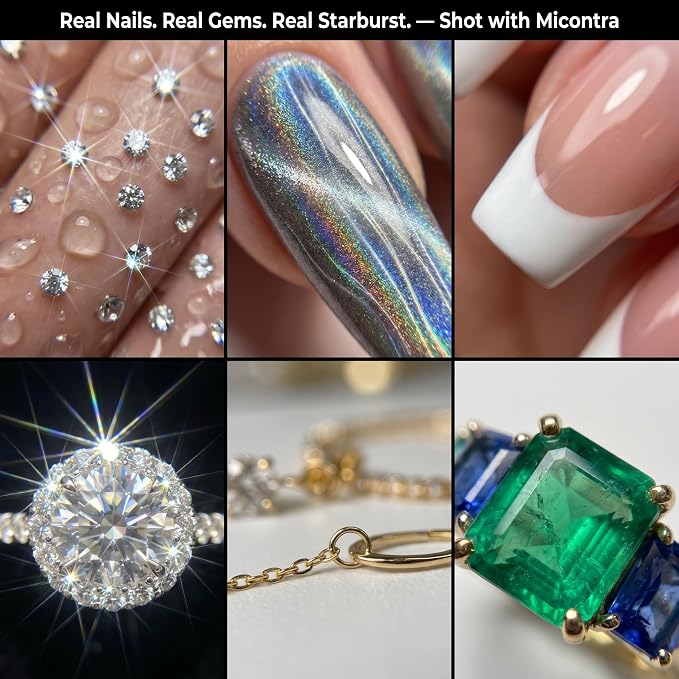 Macro Lens for iPhone 10X Phone Camera Lens Kit with Fill Light & Star Filter, Magnetic Warm/Cool Fill Light Universal Clip for Nail Art & Jewelry Photography - Image 5