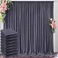 40 ft x 10 ft Wrinkle Free Charcoal Backdrop Curtain for Parties, Dark Grey Polyester Photo Backdrop Drapes for Baby Shower Wedding Engagement Birthday Party Backdrop Stand, 8 Panels 5ft x 10ft by Outpain