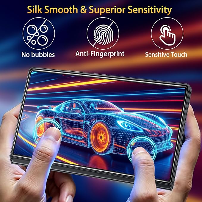 SiHPuoy 3Pack Tempered Glass Screen Protector for Samsung Galaxy Z Fold 8 | 9H+ Hardness, Military Grade Shatterproof, Auto-Dust Removal Bubble Free, Case Friendly, with HD Camera Lens Protectors - Image 6