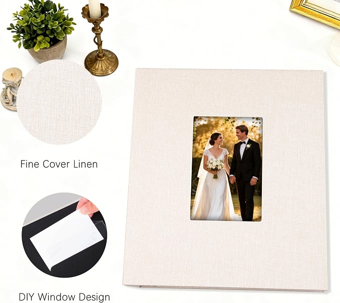 Aevdor 5x7 Photo Album, Holds 320 Photos, Linen Cover, Beige | Fits 5x7 Photos, Postcards & Artwork, Family & Wedding Albums, Baby & Travel Memories - Image 8