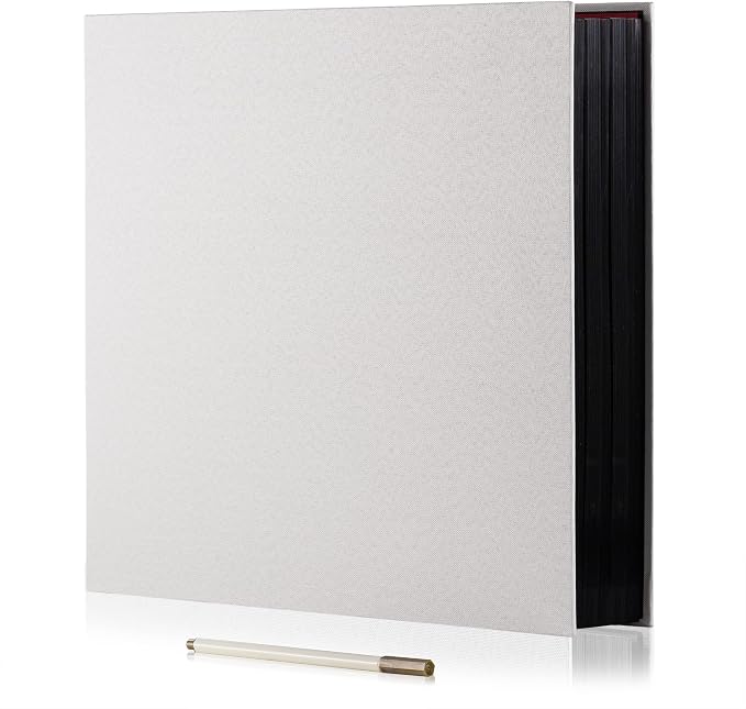 Large Photo Album Self Adhesive for 4x6 8x10 Magnetic Scrapbook Album DIY 60 Black Sticky Pages Linen Cover Photo Album(White) by HoneyTolly