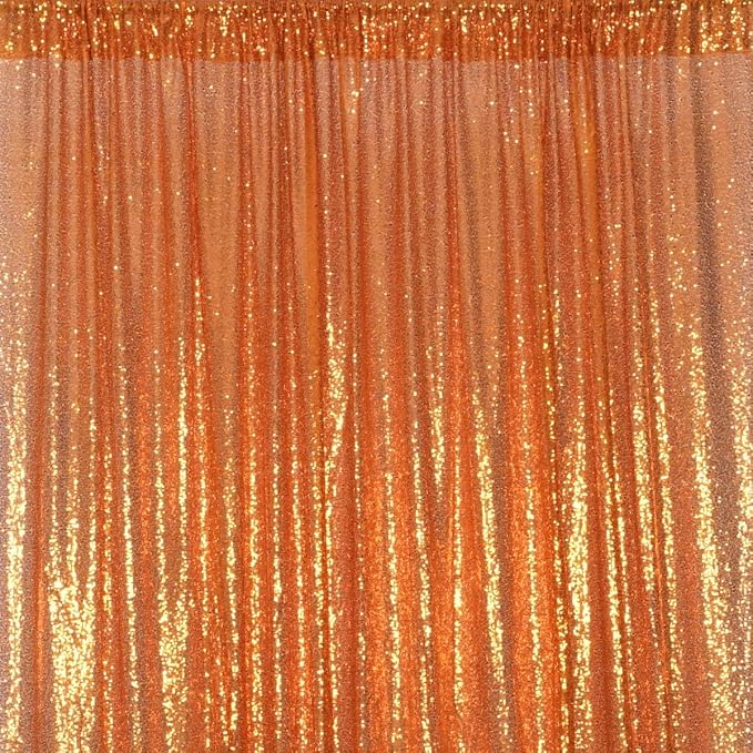 Poise3EHome 6FT x 8FT Orange Sequin Photography Backdrop Curtain for Halloween Party Decoration - Image 8